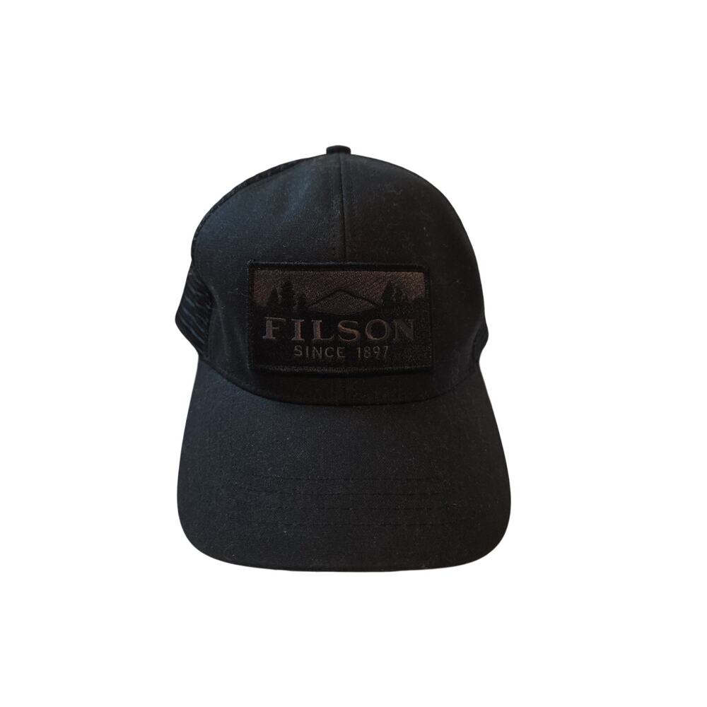 Vintage Filson Snapback Made In USA Black Cotton Mesh Adjustable